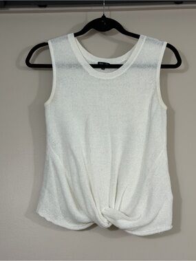 SPLENDID White Twist-Front loose Knit Tank Top, sz XS